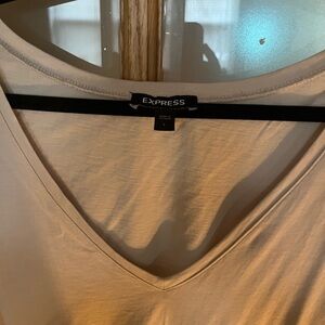 Express Cream V-Neck Top